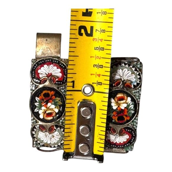 Vintage Italian Micro Mosaic Floral Panel Bracelet Replacement Parts 4 Bracelet - Picture 3 of 3